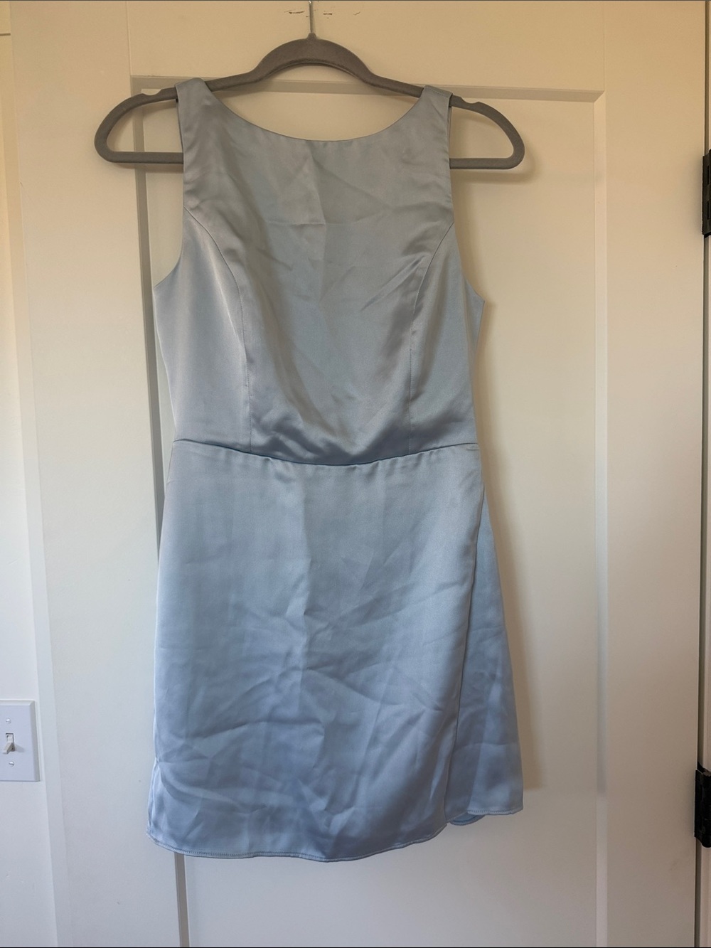 BHLDN Light Blue Satin Sleeveless A-Line Dress